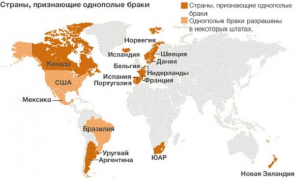 Где разрешены и запрещены однополые браки: список стран